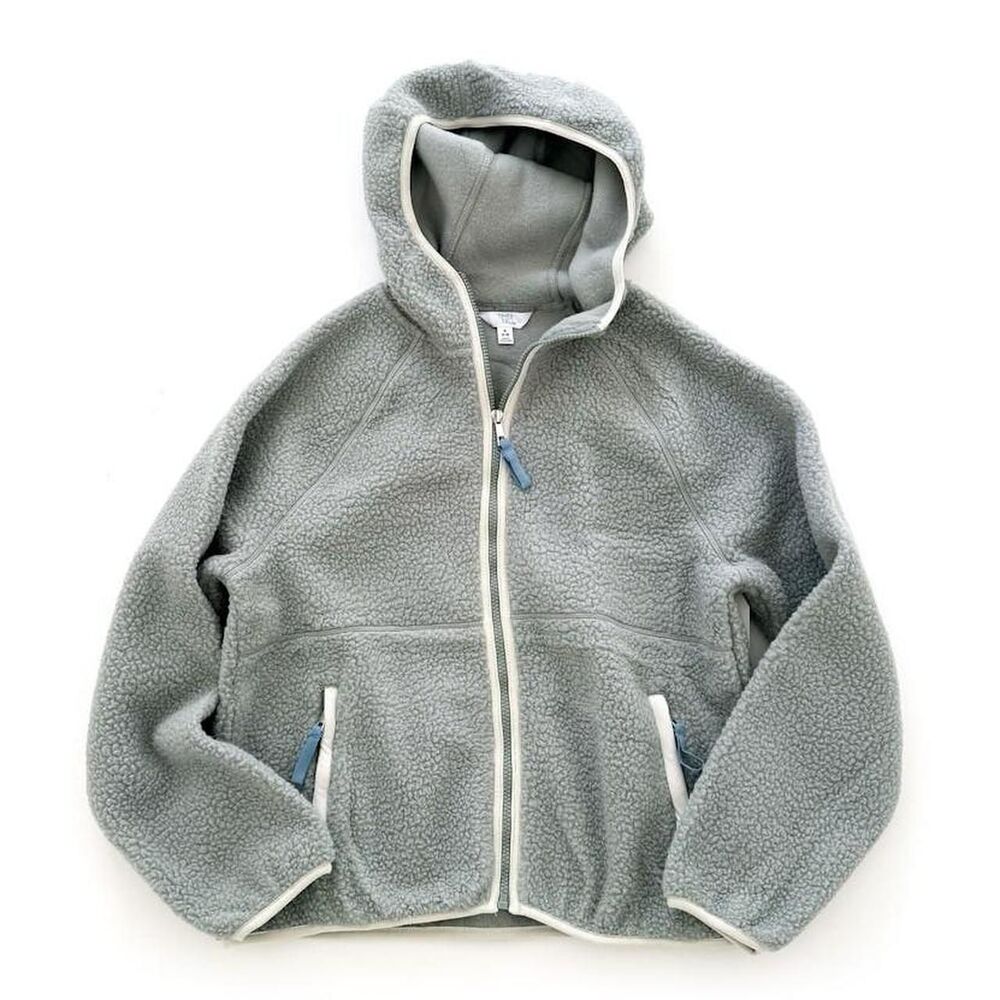 Time-and-tru Women's Grey and Green Hoodie